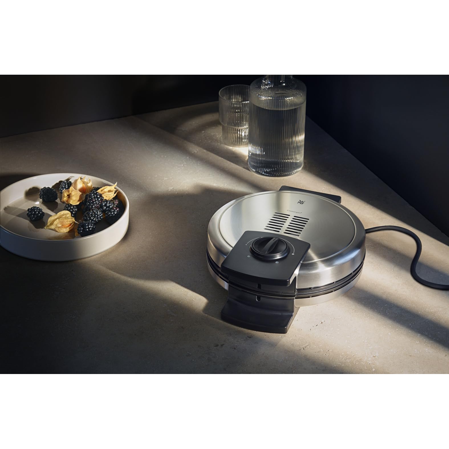WMF Lono Edition Waffeleisen, Herzwaffeleisen, Waffeleisen Herzform, stufenlos einstellbarer Bräunungsgrad, 900 W, edelstahl matt
