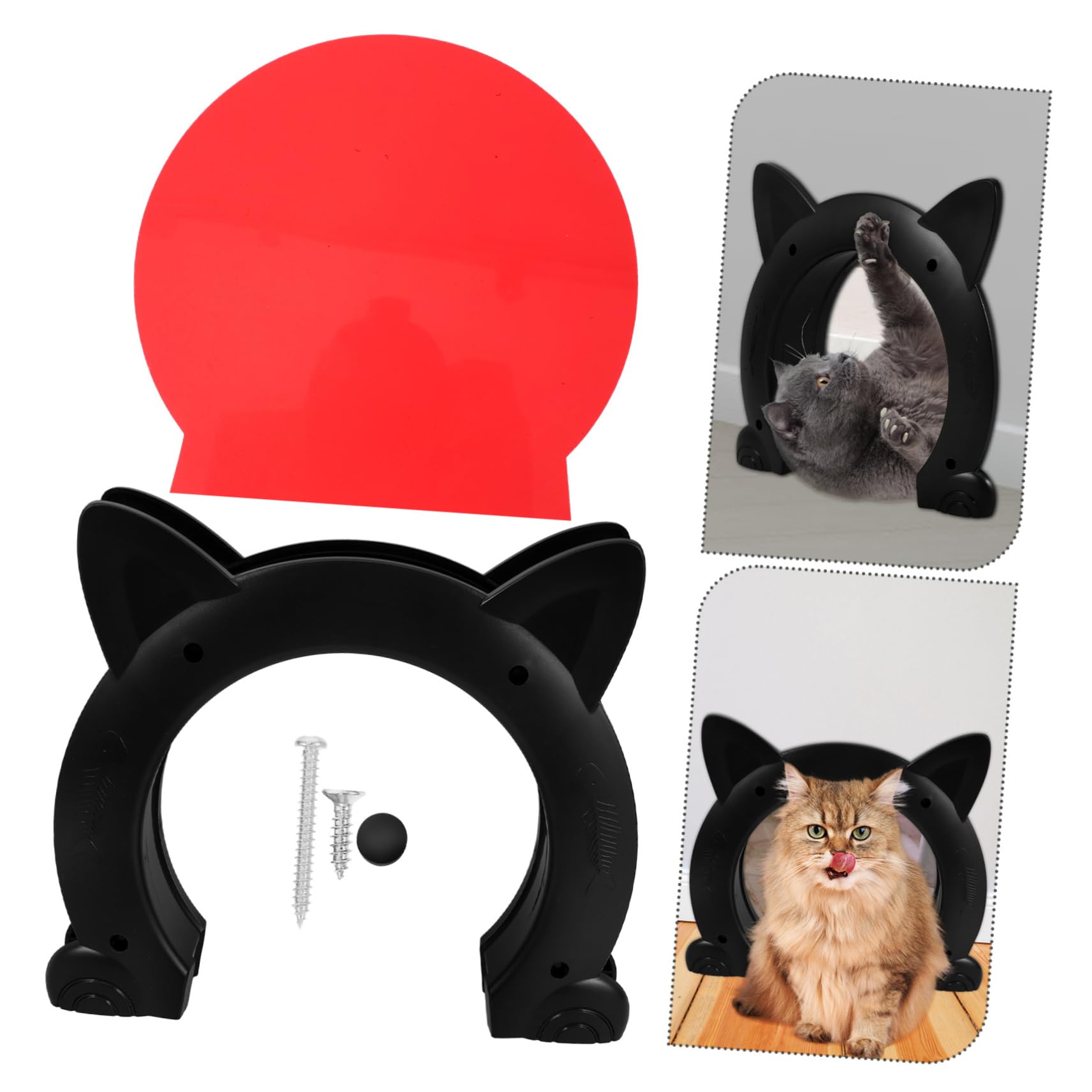 Katzenklappe für Innentür aus Kunststoff mit Katzenförmigem Design Vielseitig und Bequem für Kleine Hunde und Katzen für Haustierhäuser und Wohnkultur