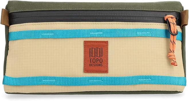 Topo Designs Bike Bag - 2 Sizes, Handlebar Attachment, Stash Pocket for Tools and Essentials Regular, Olive/Hemp