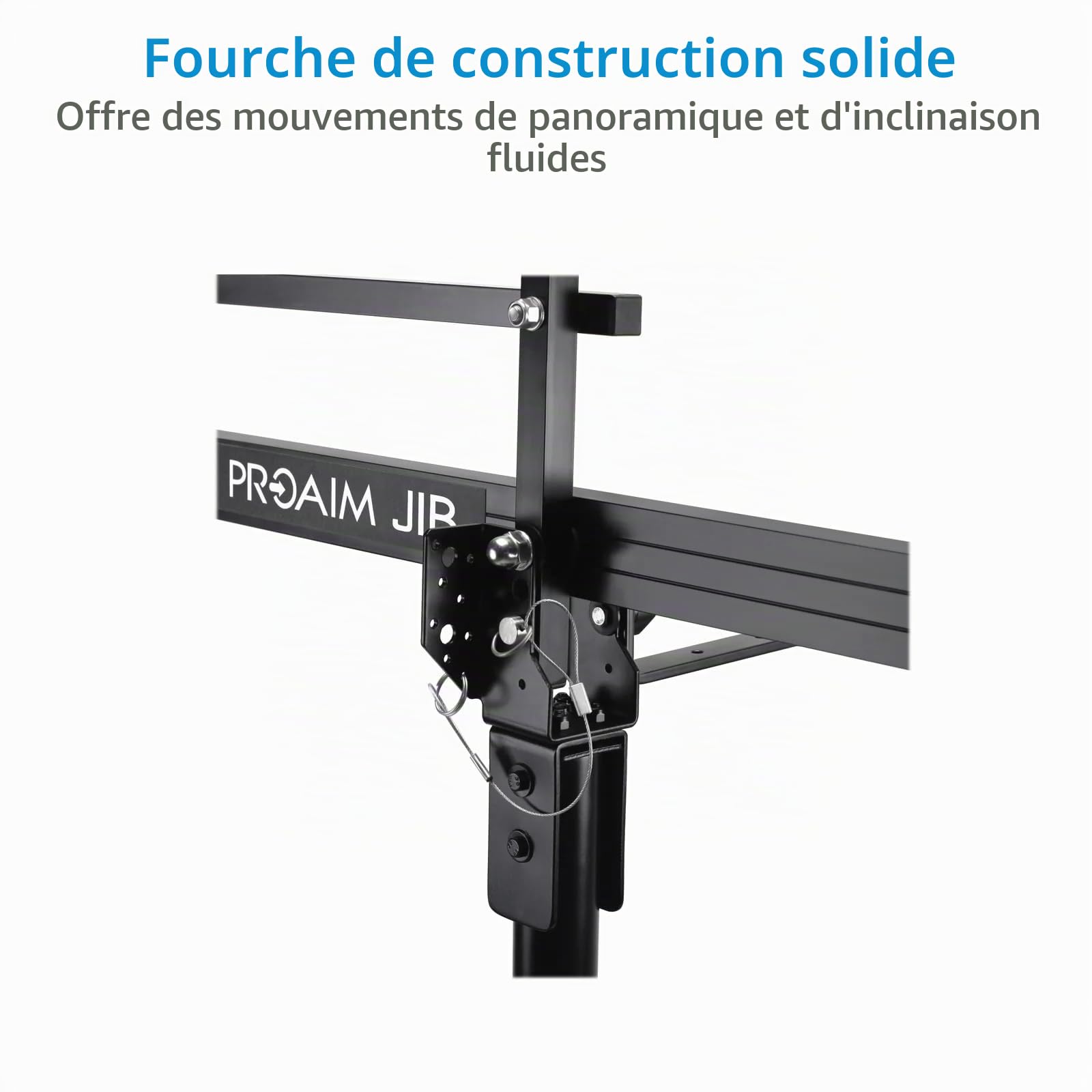 PROAIM Grue Caméra 12 Pieds avec Trépied pour Tête Pan-Tilt/Fluide | Supporte jusqu'à 8 kg avec inclinaison auto/manuelle, support moniteur, bras en 3 sections et sac de transport.