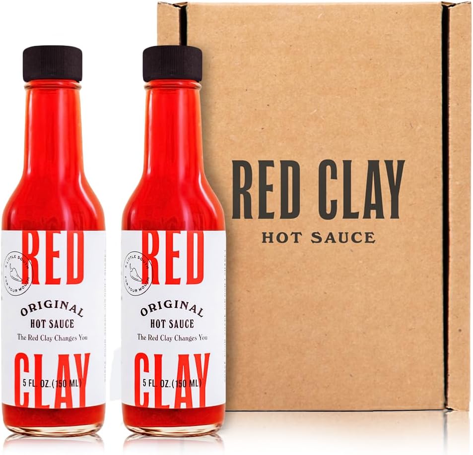 Original Hot Sauce by Red Clay Hot Sauce, Southern Style Condiment and Marinade, Gluten Free, Sugar Free, Keto Friendly, Sustainably Sourced, Mild Heat, Made in USA, 5oz, 2pk