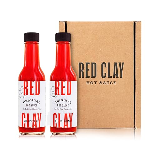 Salsa picante original de Red Clay Hot Sauce, condimento y marinada estilo sureño, sin gluten, sin azúcar, apta para dieta cetogénica, de origen