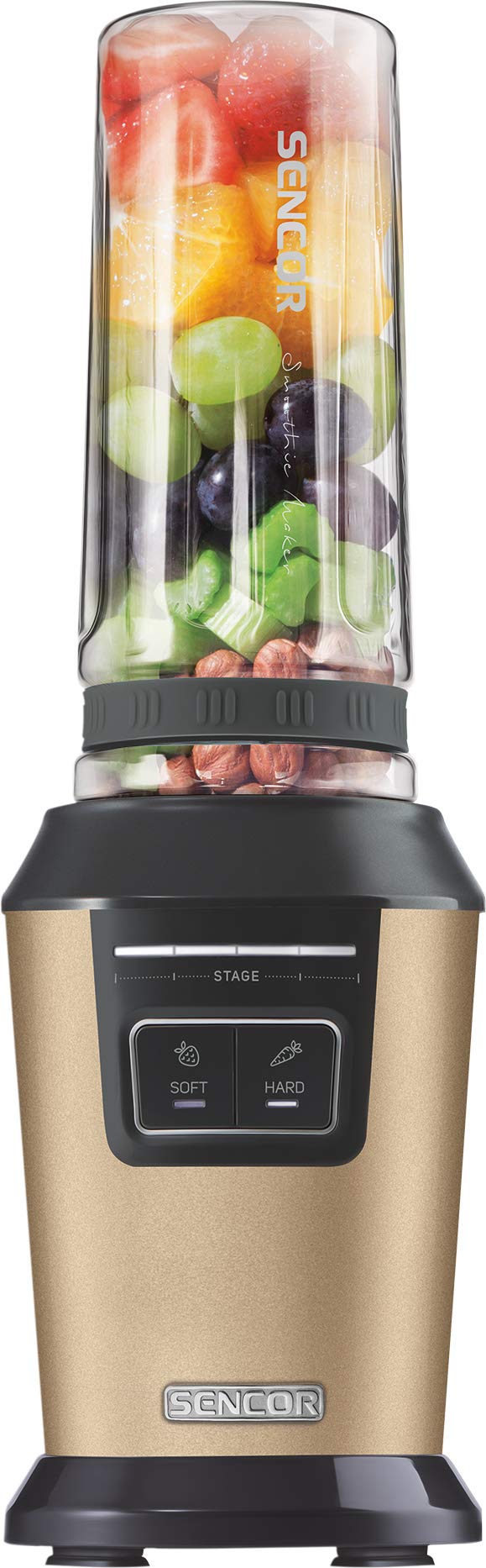 SENCOR SBL 7077CH - Batidora de vaso para smoothies (con 2 botellas deportivas, sin BPA)