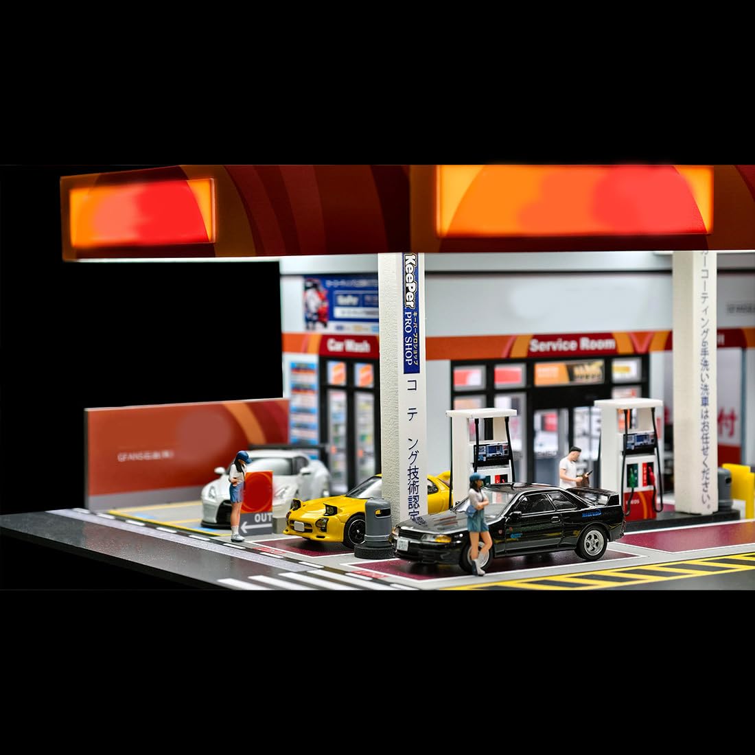 Amazon.co.jp: 1/64スケール 日本のガソリンスタンド ジオラマモデル