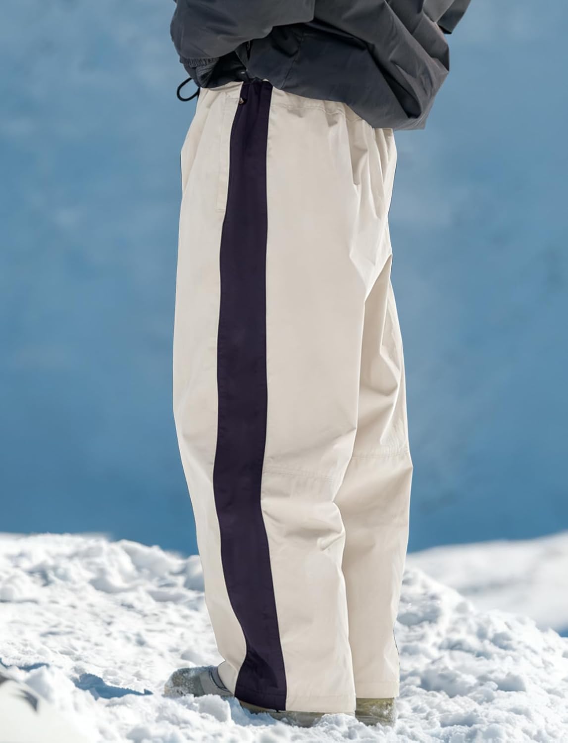 GSOU SNOW Snowboard Pants Mens Womens Retro Baggy Waterproof Reflective Ski Pants Vintage Loose Outwear Not Insulated - Image 3