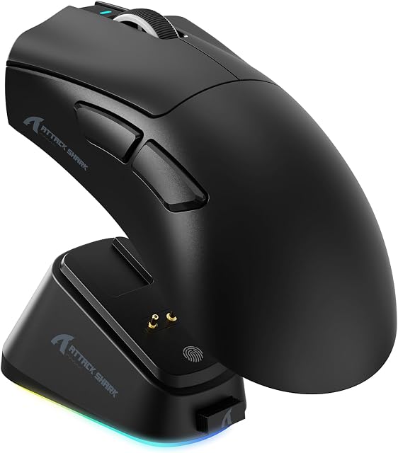 ATTACK SHARK V3 PRO Ultraléger sans fil 62g Esports Souris de jeu-Black RGB Dock de charge magnétique,1K Polling-25K DPI-PAW3311 Capteur Wired/BT/2.4Ghz programmable,BK52820 IC pour PC Jeu d'ordinateur portable Mac