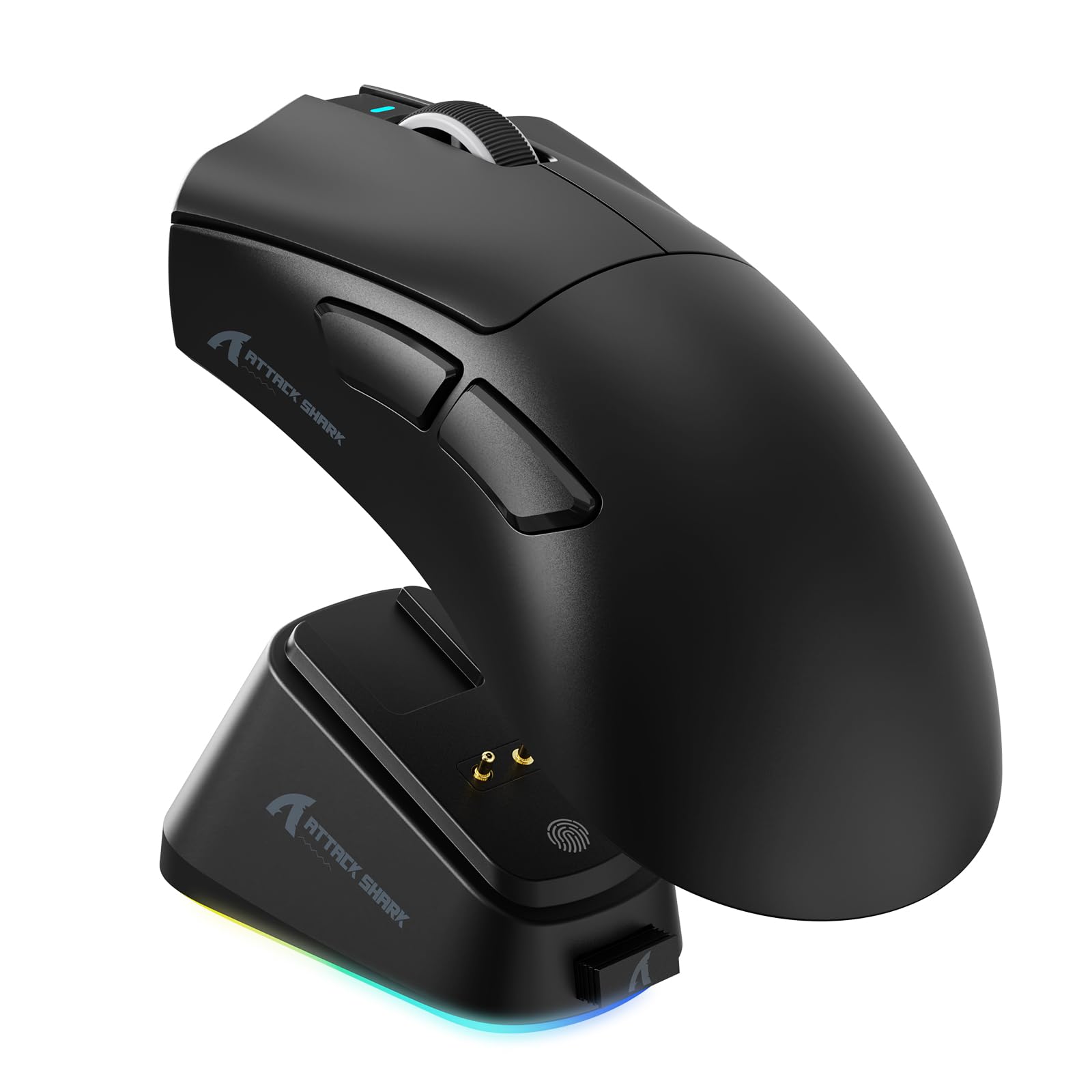 ATTACK SHARK V3 PRO Wireless Esports Gaming Mouse with Magnetic Charging Dock:62g Lightweight-1K Polling-25K DPI-PAW3311 Sensor,Wired/BT/2.4Ghz Programmable,BK52820 IC for PC Mac Laptop Gamer(Black)