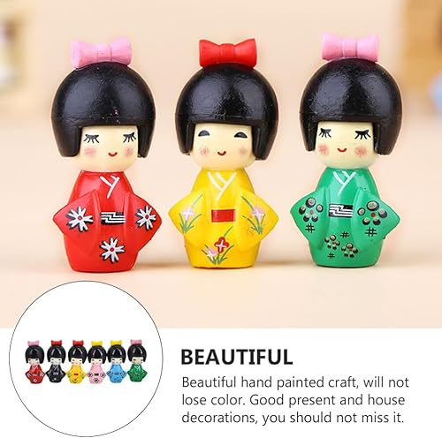 Miniatura 3 de Toyvian 6 piezas de muñecas japonesas en miniatura, mini kimono para decoración de muñeca, adorno de escritorio para el hogar, restaurante,