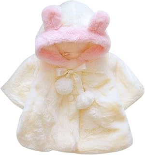Baby Coat Girls Thick Solid Coat Infant Girls Cloak Jacket Clothes Winter Baby Warm Fleece Warm Girls Coat&Jacket Winter Coat for Youth Girls (White, 18-24Months)