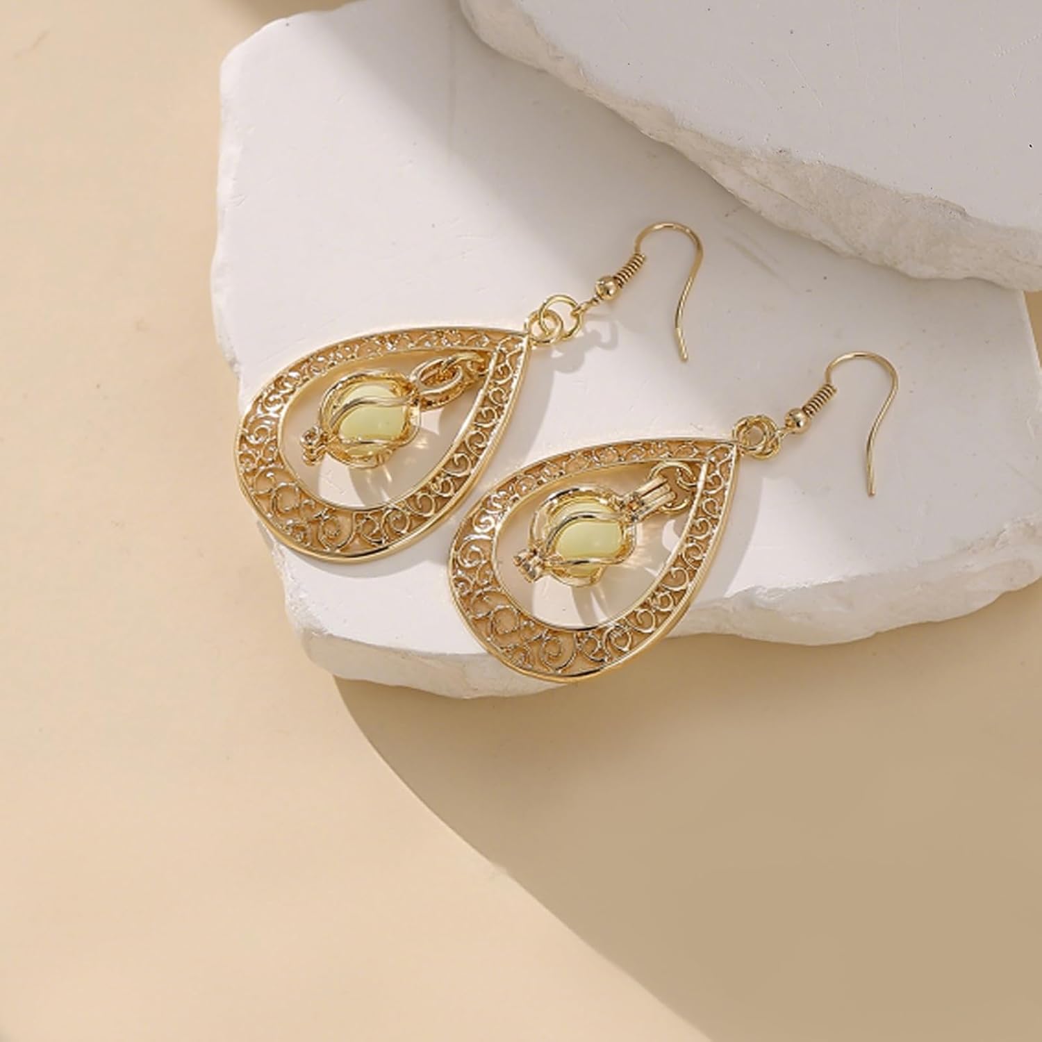 EEQQBZ Glow in The Dark Silver Teardrop shape Earrings,Fantasy Glowing Jewelry Charm - Image 3