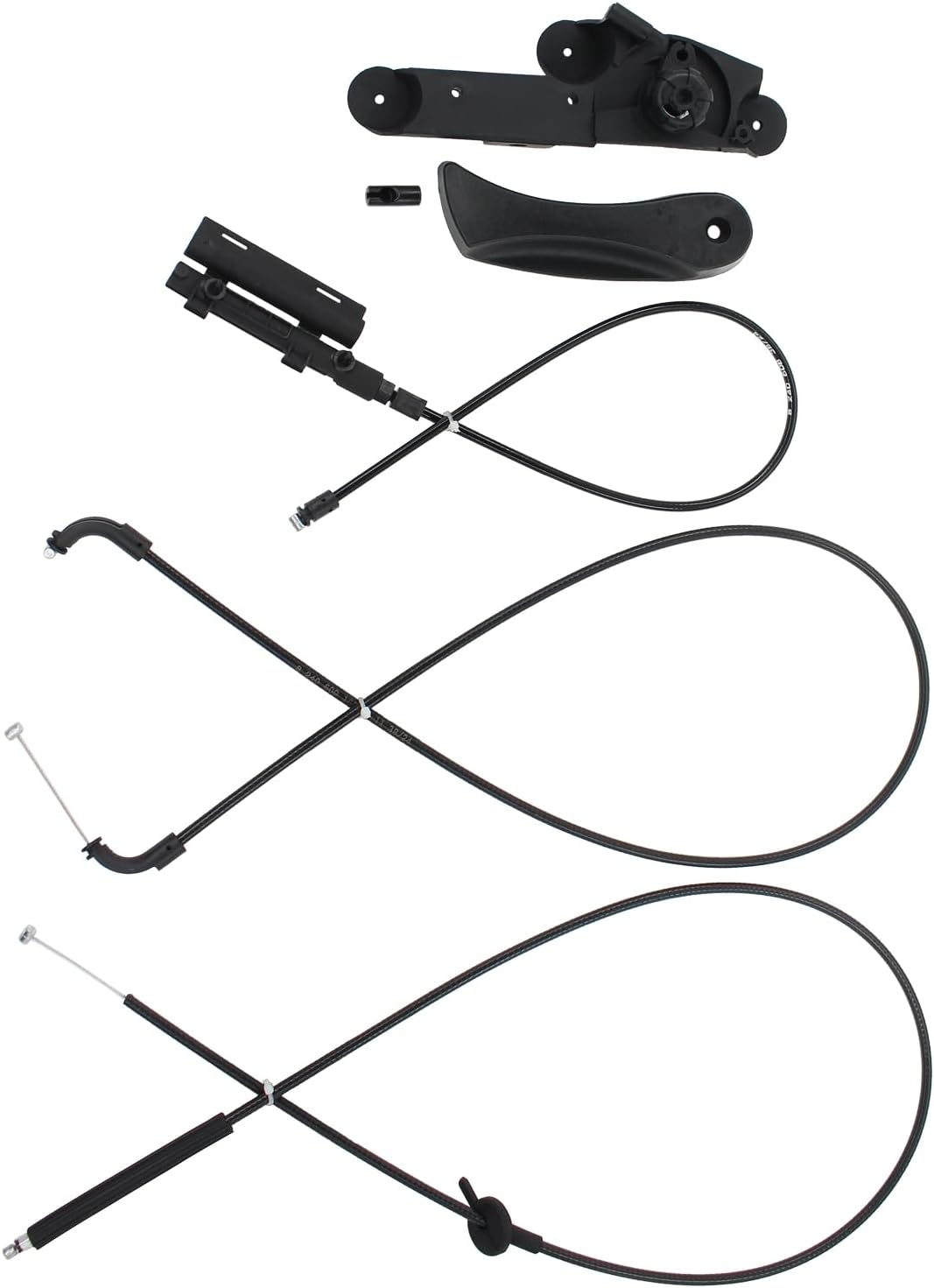 Front Center Rear Hood Release Cable Kit w/Release Handle Bracket Assembly for BMW E65 745i 750i 760i Alpina B7 E66 745Li 750Li 760Li