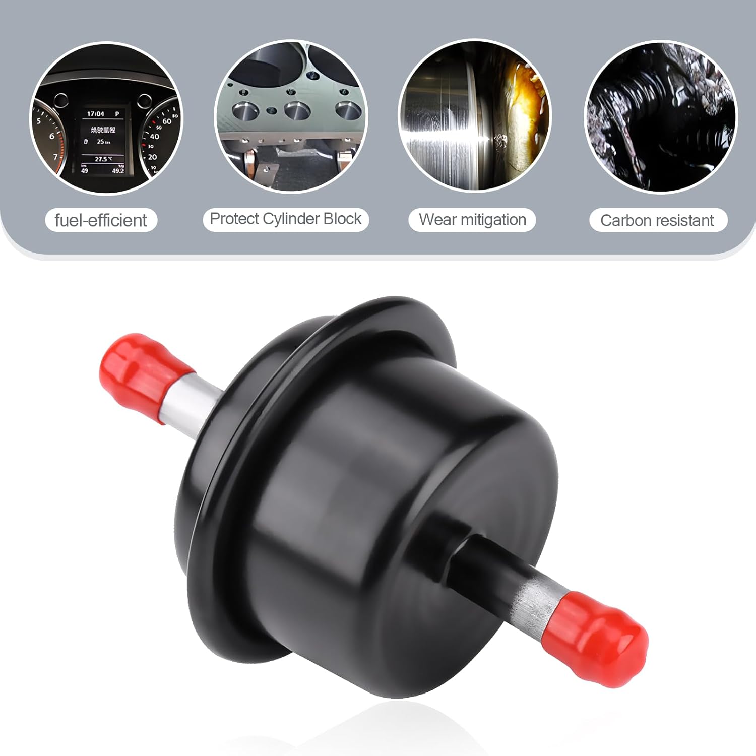 1 PC Automotive Transmission Filter, 2.21" x 4.78" Inline Automatic Transmission Filter Oil Filter Accessory, Replacement OEM Part Number 25430-PLR-003, Compatible with Honda Models (Black)