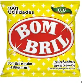Esponja de Aço, Cinza Metálico, 6 Unidades, 45g, Mini Rolinhos, 1001 Utilidades, para Limpeza de Panelas e Utensílios de Cozinha