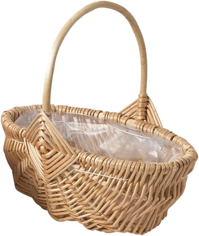 NOLITOY 1pc Rattan Shopping Basket Fruit Serving Basket Child Wooden Egg Basket Snack