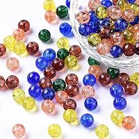 Crafans Perline in vetro a forma di fiore, 6 colori, multi-petalo, distanziatori a forma di campanula per fai da te, orecchini, collane, 10 pezzi