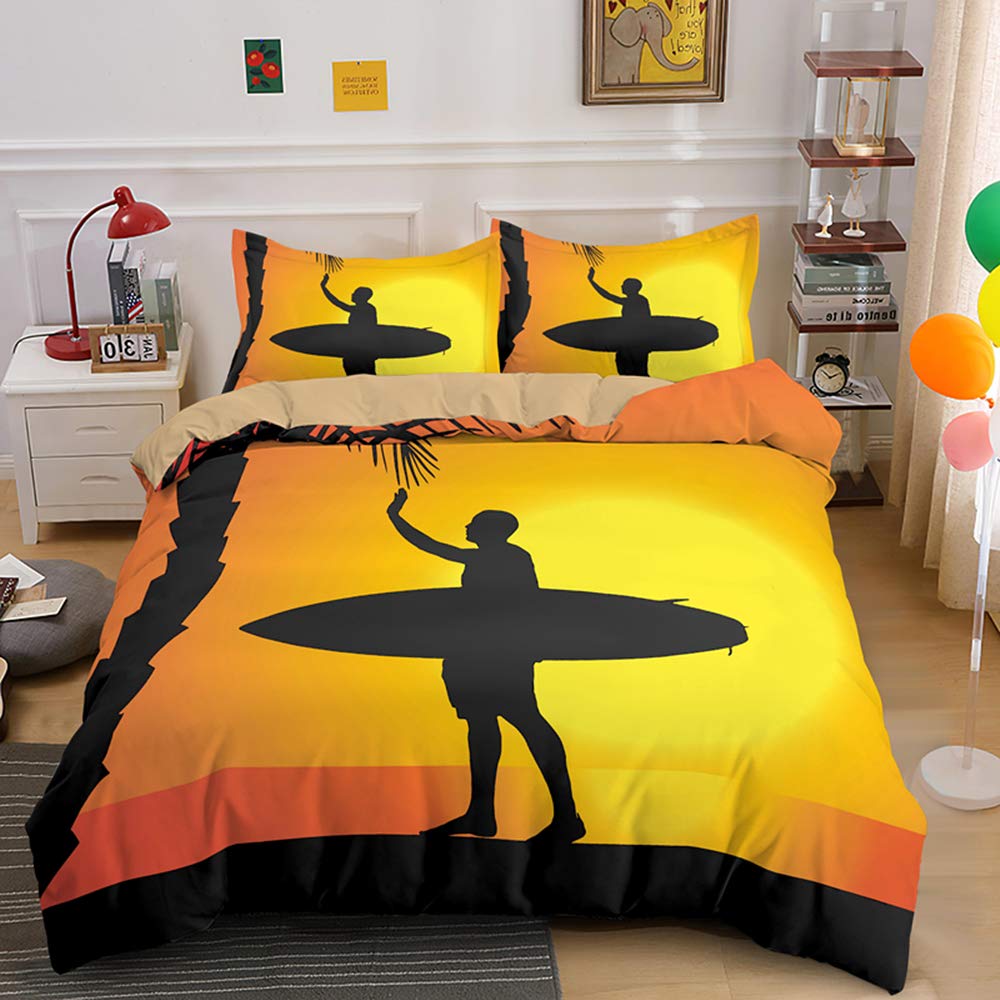 Pościel 200 x 220 cm, zestaw pościeli z zamkiem błyskawicznym, dla dorosłych i dzieci, miękka, oddychająca poszewka na kołdrę z mikrofibry + 2 poszewki na poduszkę 80 x 80 cm