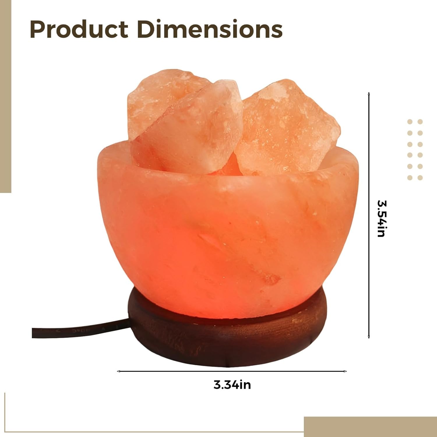 USB Himalayan Salt Lamp Bowl, Color Changing Night Light, 3.3 X 3.5 in