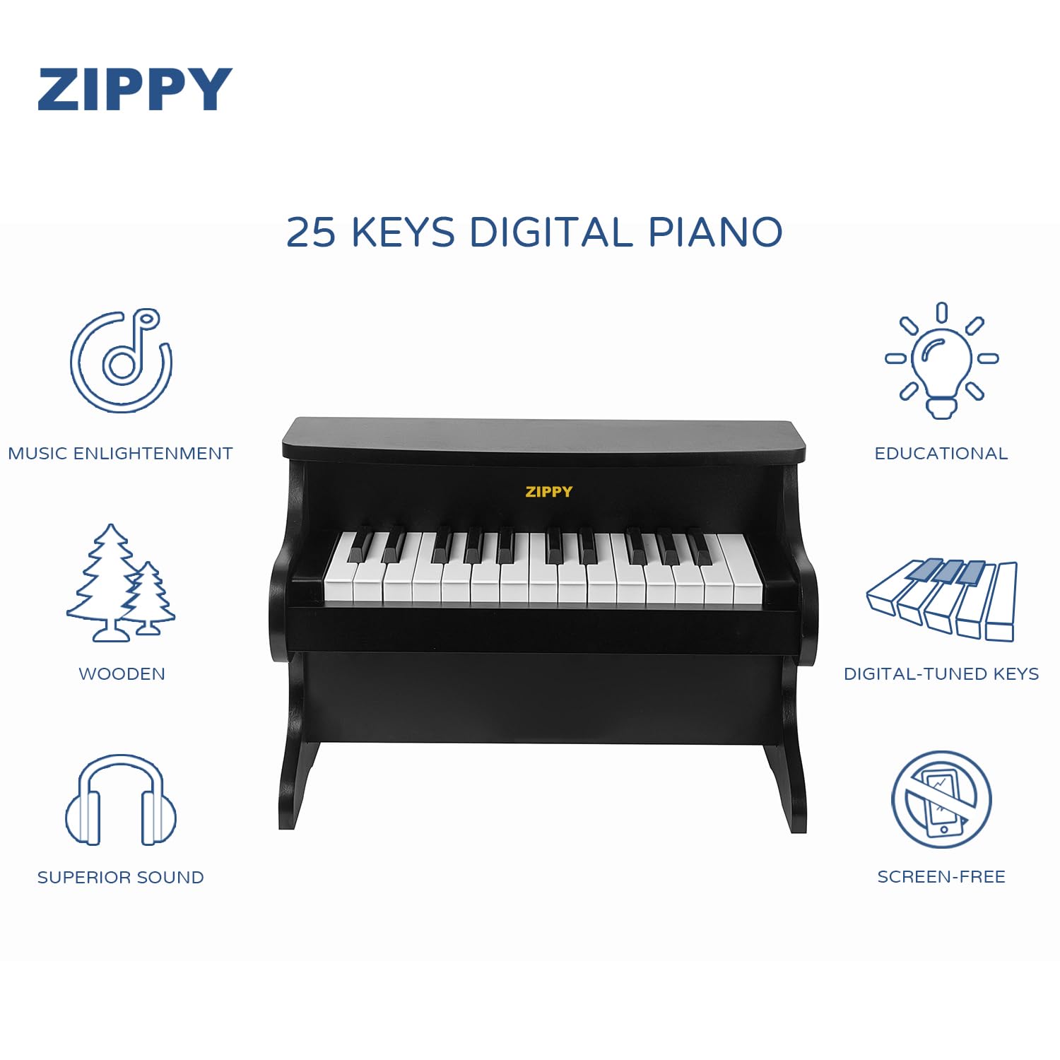 Amazon.com: ZIPPY Kids Piano Keyboard, 25 Keys Digital Piano