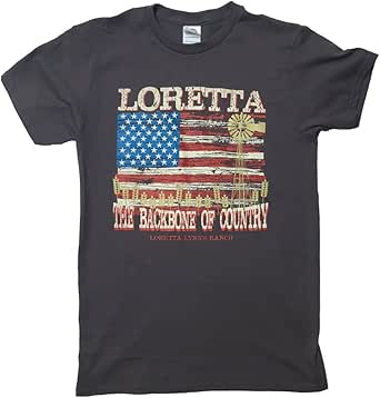 Loretta Lynn Unisex Backbone of Country T Shirt Charcoal