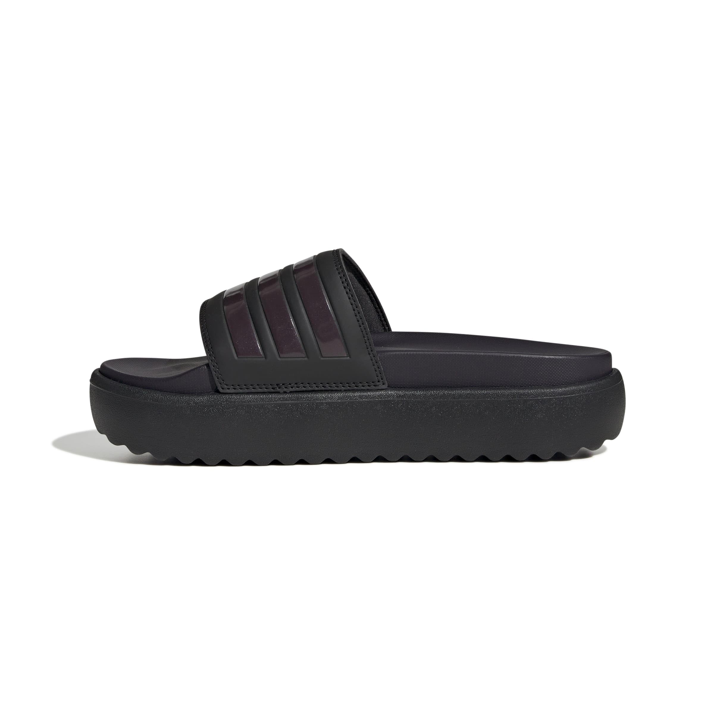 adidas Damen Adilette Platform Schiebe-Sandalen, Schwarz/Aurora Met./Aurora Black, 41 1/3 EU