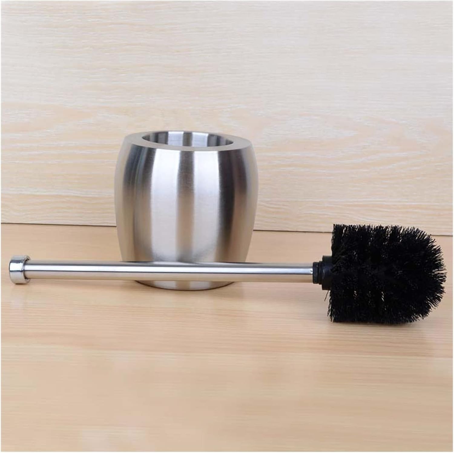 Toilet Brush Holder Toilet Brush,and Holder 2 Pack,Stainless Steel Toilet Bowl Brush Double-Layer Thickened More Ventilation,Toilet Brush Clean Set with Long Handle Toilet Brush Holders(B)