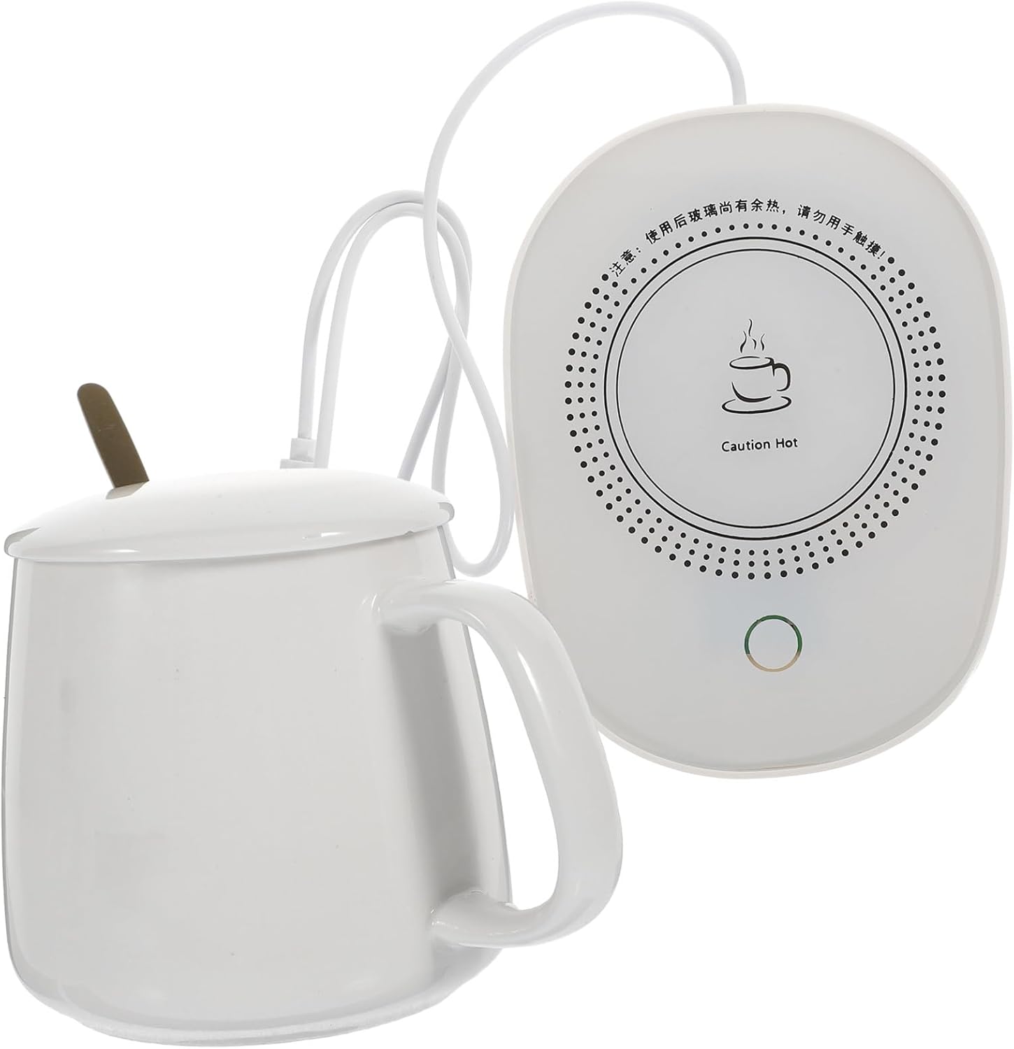 COLLBATH Electric Mug Warmer with 55℃ Thermostat Heating Pad USB Thermostatic Cup Warmer for Milk and Home Use, Beige Gravity Sensor Coffee Cup Heater