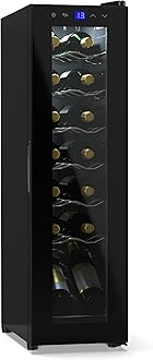 KLARSTEINWine Cooler, 1 Zone Beverage Cooler with Glass Door, Indoor/Outdoor Quiet Cooler, Small Fridge for 41L Bottles, 14 Bottle Wine Cooler