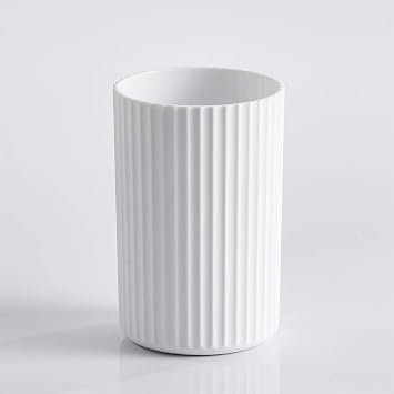 iTrend 4pc Bathroom Accessories – Decoration Set – Soap Dish, Soap Dispenser Pump and Tumbler Cup(2pcs) for Toothbrush Holder - Matt White