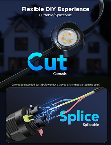 Miniatura 7 de Govee Luces permanentes para exteriores Pro, versión negra de 150 pies