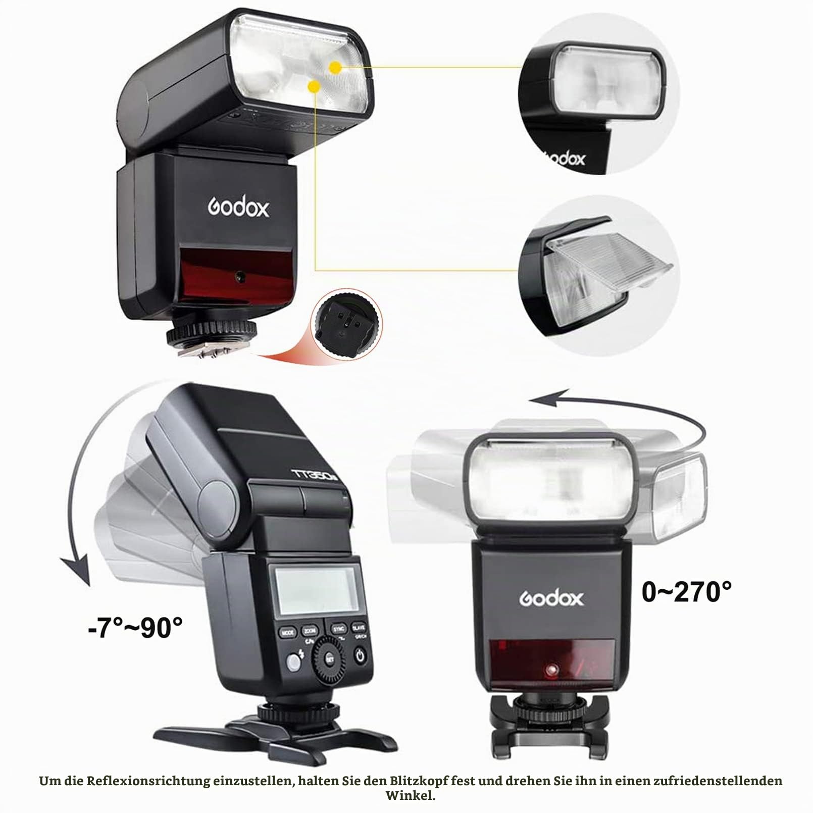 Godox TT350S TTL 2.4G HSS 1 / 8000s GN36 Kamera Flash Speedlite für Sony Kompatibel für Sony Mirrorless Digitalkamera