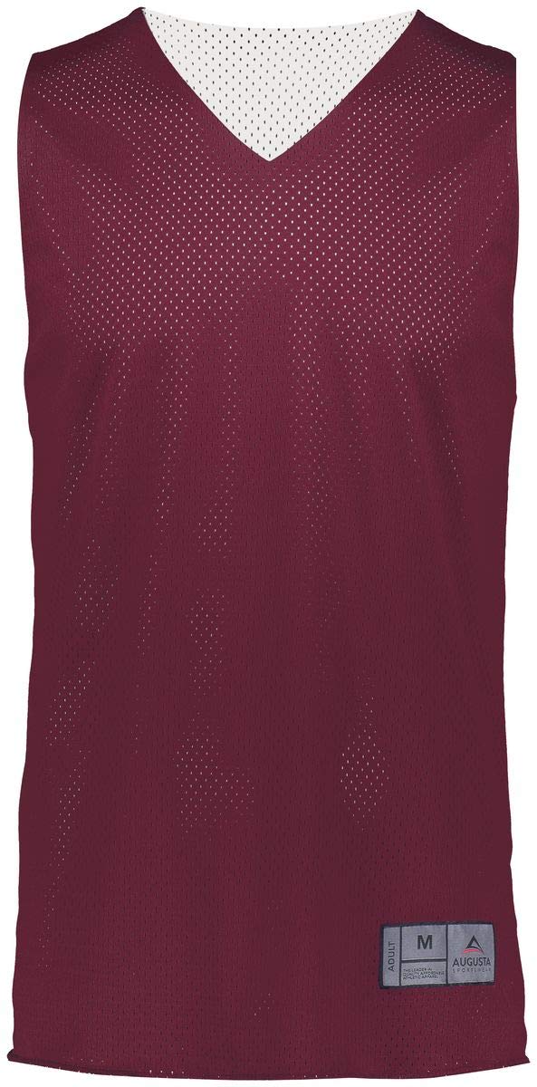 Augusta Sportswear Men's Standard Tricot Mesh Reversible Jersey 2.0, Maroon/White