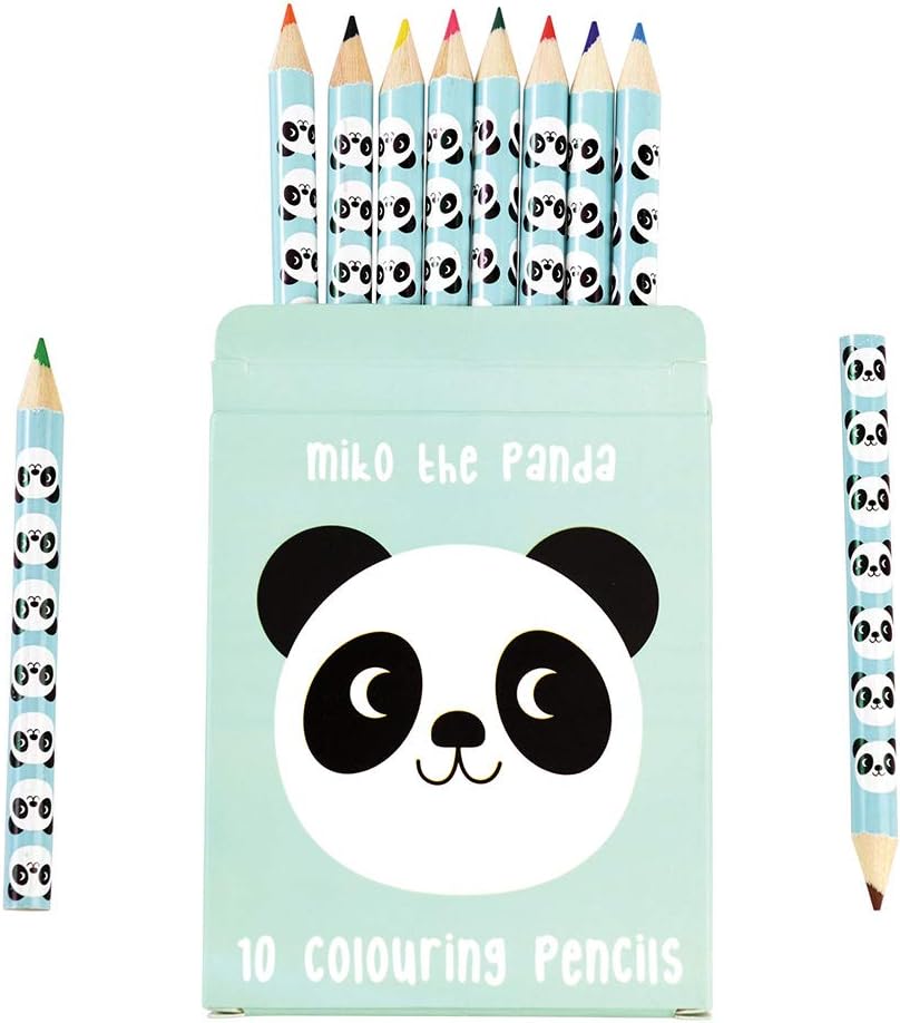 Children's Mini Colouring Pencils (pack of 10) - Choice of Design (Miko The Panda)