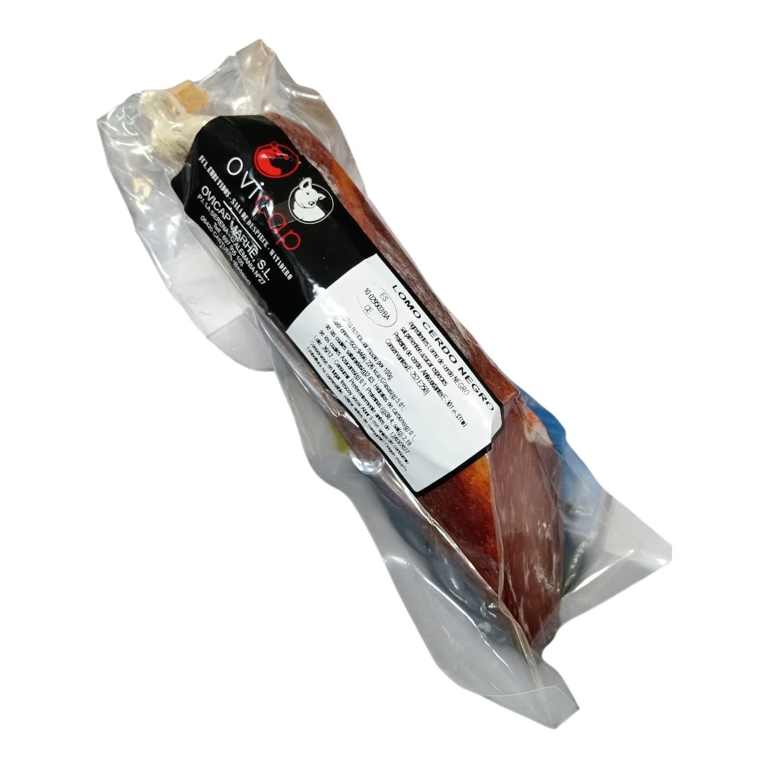 PACK 2 - OVICAP Lomo de Cerdo Negro Curado 1k Aprox. | Embutido Gourmet Artesanal | Curación Lenta Tradicional | Producto de Extremadura | Ideal para Tapas y Aperitivos