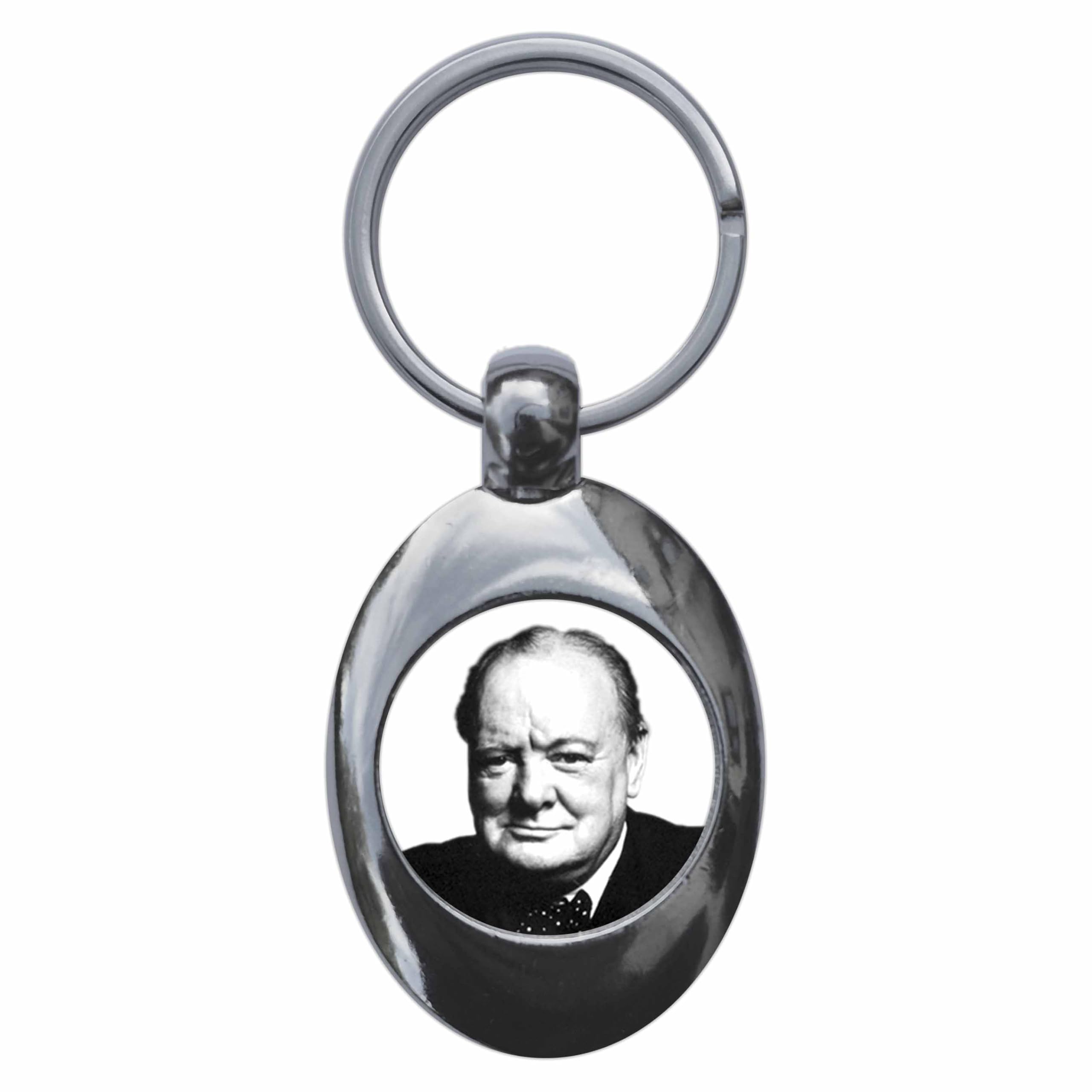 Ozorath Winston Churchill Keyring Keychain Key Ring Chain With Trolley Coin