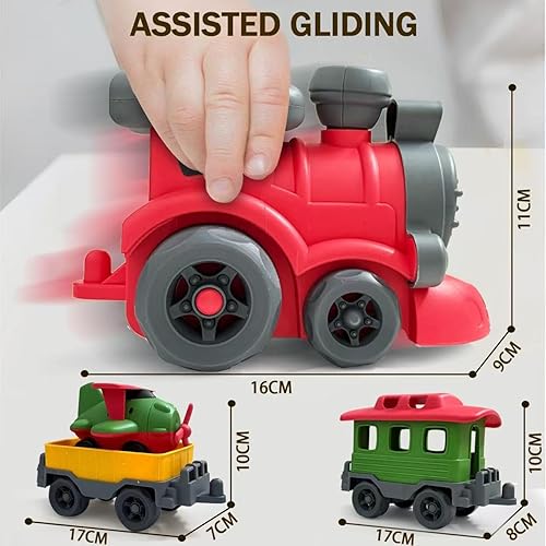 Miniatura 2 de Juego de tren de juguete de Navidad para niños pequeños de 3 a 5 años, locomotora con tren de avión debajo del árbol de Navidad, regalos de