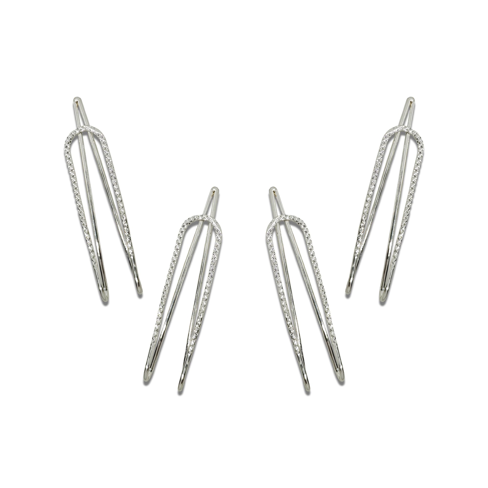Premium Silver Fancy Saree Pins – Elegant Textured Design, Secure Hold, Reusable Saree Pin (40mm) – Pack of 4 (HAO193)-image-30