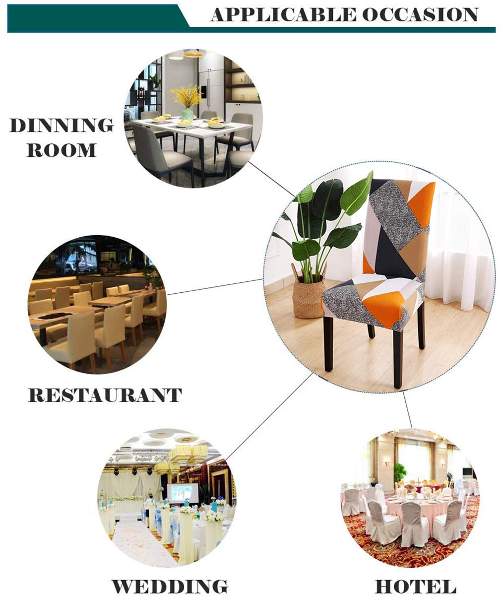FRKOKRFA Stoelhoezen, set van 6 stuks. Rekbare stoelhoezen voor de eetkamer, afneembaar en wasbaar, moderne elastische hoezen voor huis, hotel, banket, feestdecoratie en bruiloft (Kaki