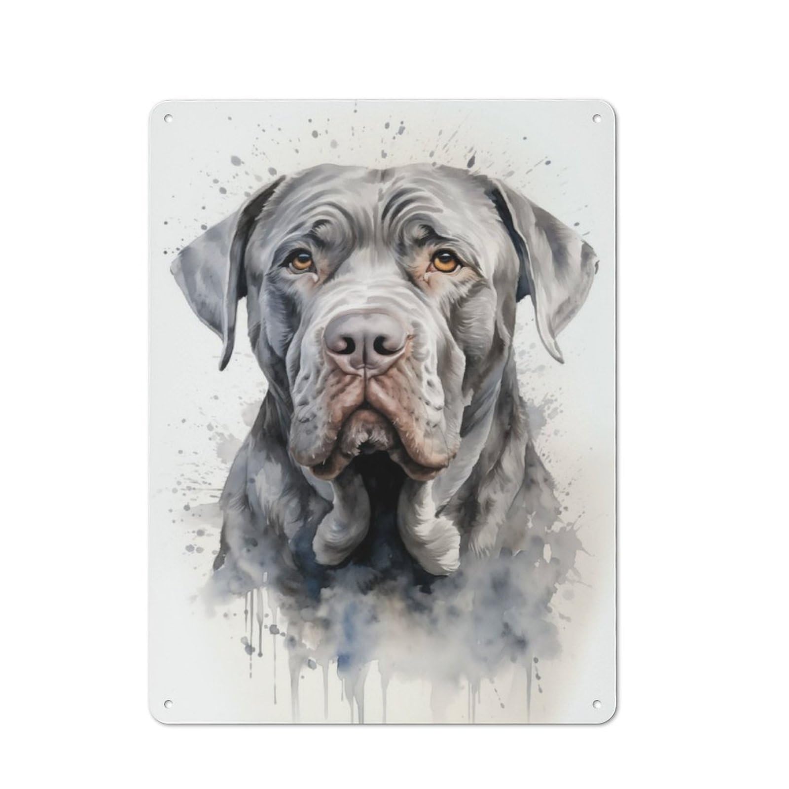 Junmoney Neapolitan Mastiff Dog Vintage-Inspired Tin Sign 40X30cm For Café Or Restaurant, For Cooler-Month Interiors With Vintage Character