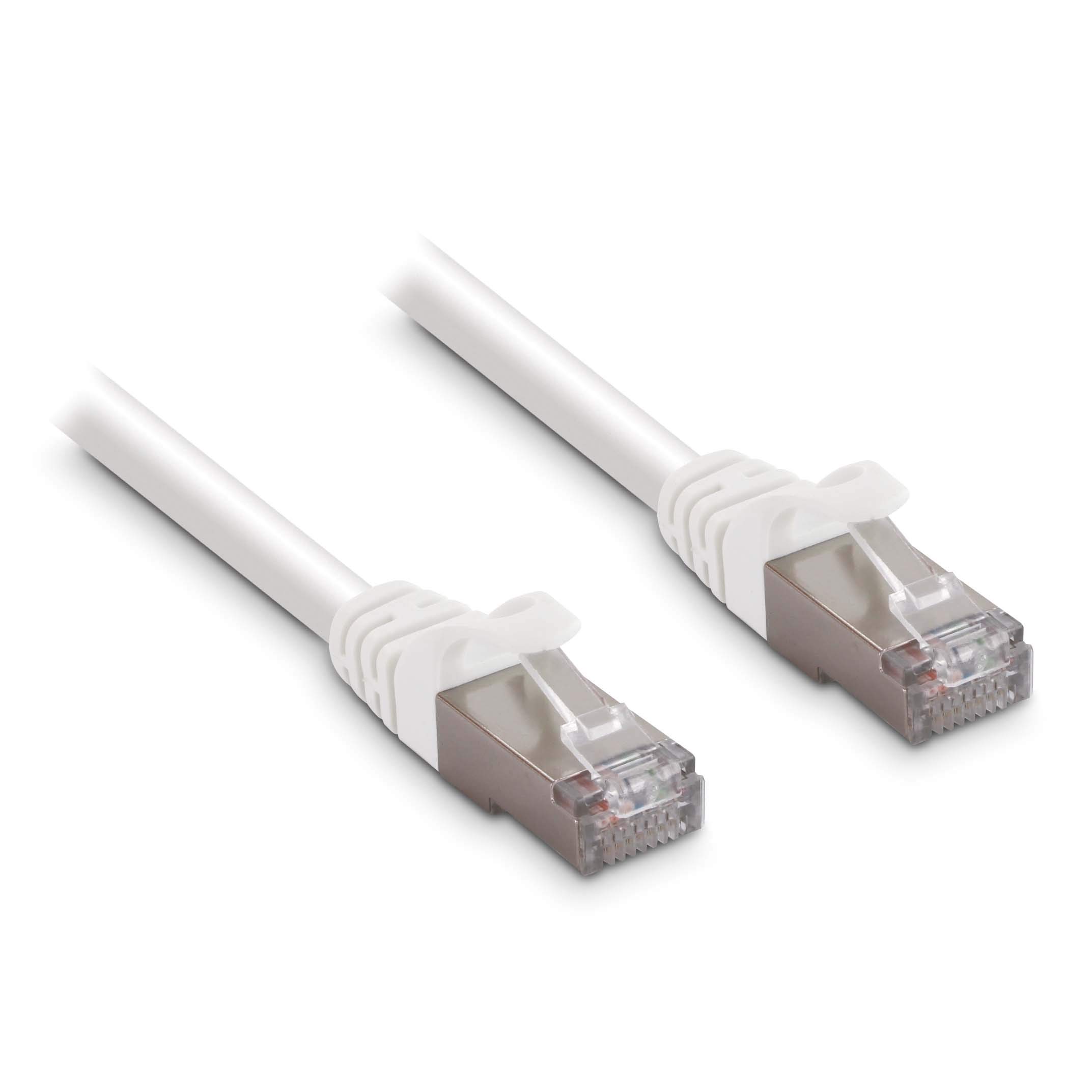 Metronic 495530 - Cable de Red Ethernet RJ45 CAT7 UTP AWG26, Compatible CAT6 Blanco, Cable de conexión, latiguillo de 20mts, Macho/Macho