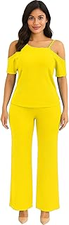 بيجامة صيفي مكونه من قطعتين تيشرت بنص كم وبنطلون , اصفر GAMAL SONS FOR ABAYA GS-198-51342-Yellow