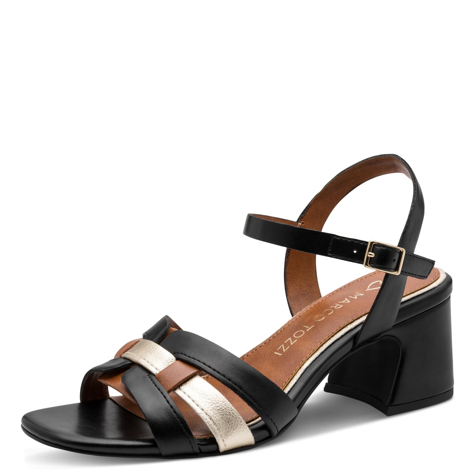 MARCO TOZZI Women's Sandal Soft Feel Me Footbed Vegan Soft Lining Summery, Black (Black Comb), 7 UK