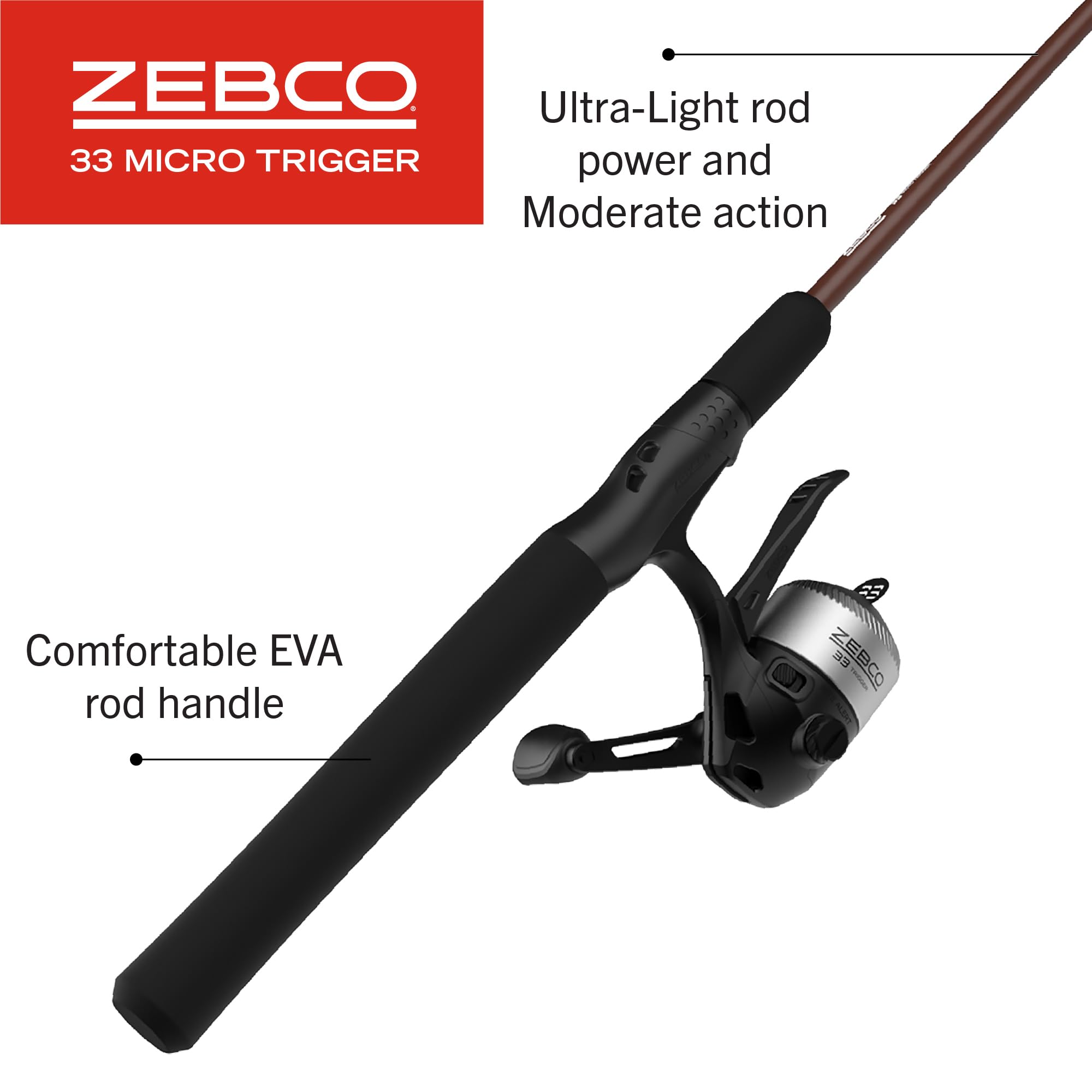 Amazon.com : Zebco 33 Micro Trigger Spincast Reel and Fishing Rod