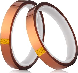 Heat Tape, YTFGGY 2 Rolls 10mm x 33m(108ft) High Temp Tape, Up to 260℃(500℉) High Temperature Polyimide Heat Resistant Tape for Heat Press, Transfer, Sublimation, Masking, 3D Printing, Soldering,PCB