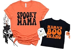 Spooky Mama and Boo Thang Halloween Mommy and Me Shirts