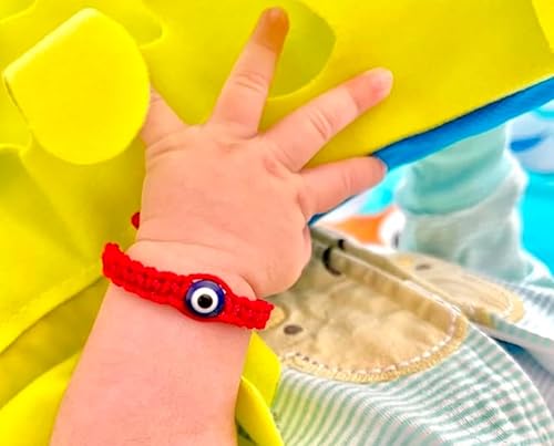 Miniatura 5 de Pulsera roja para bebés Amuleto de protección para bebé Amuleto para bebé. Cuerda para la buena suerte y el mal de ojo azul