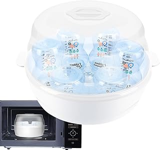 Mikrowellen-Dampfsterilisator, Mikrowellen-Dampfsterilisator für Babyflaschen Wiederverwendbarer Hochtemperaturbeständiger Babyflaschenreiniger für Zuhause