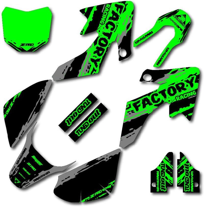Gray & Green Slick Camo Racing Graphics kit compatable with 13-24 Crf50 CRF 50 Decal Sticker kit MX