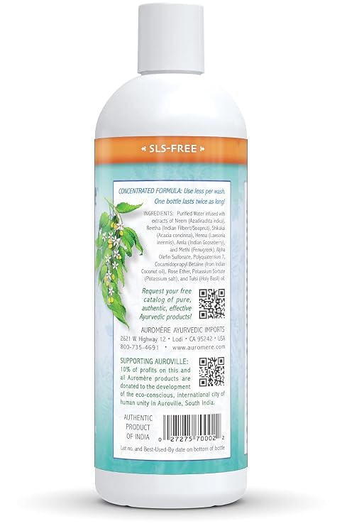 Auromere Ayurvedic Shampoo Neem Plus 5, Normal to Oily Hair - 16 Fl Oz