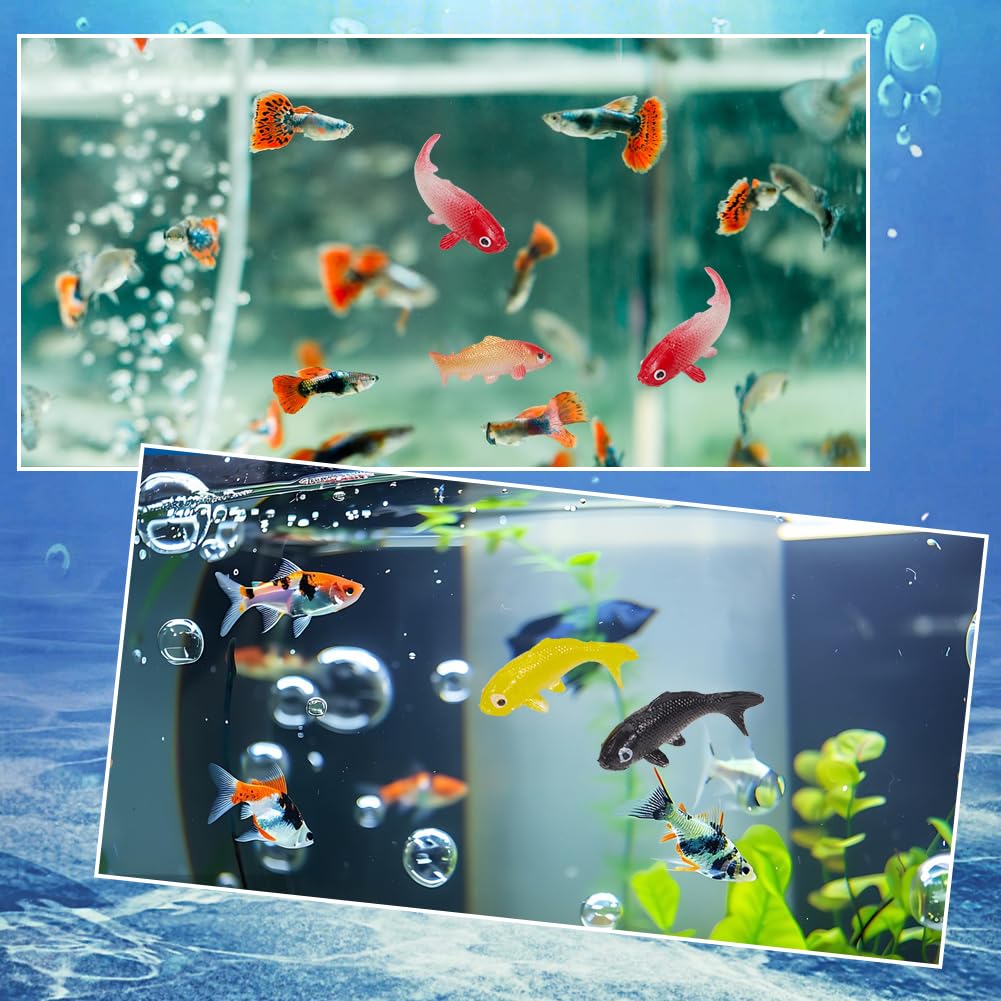 CREATCABIN Figurine Poisson Koi Miniature Plastique Ornements Décoration Réservoir Jardin