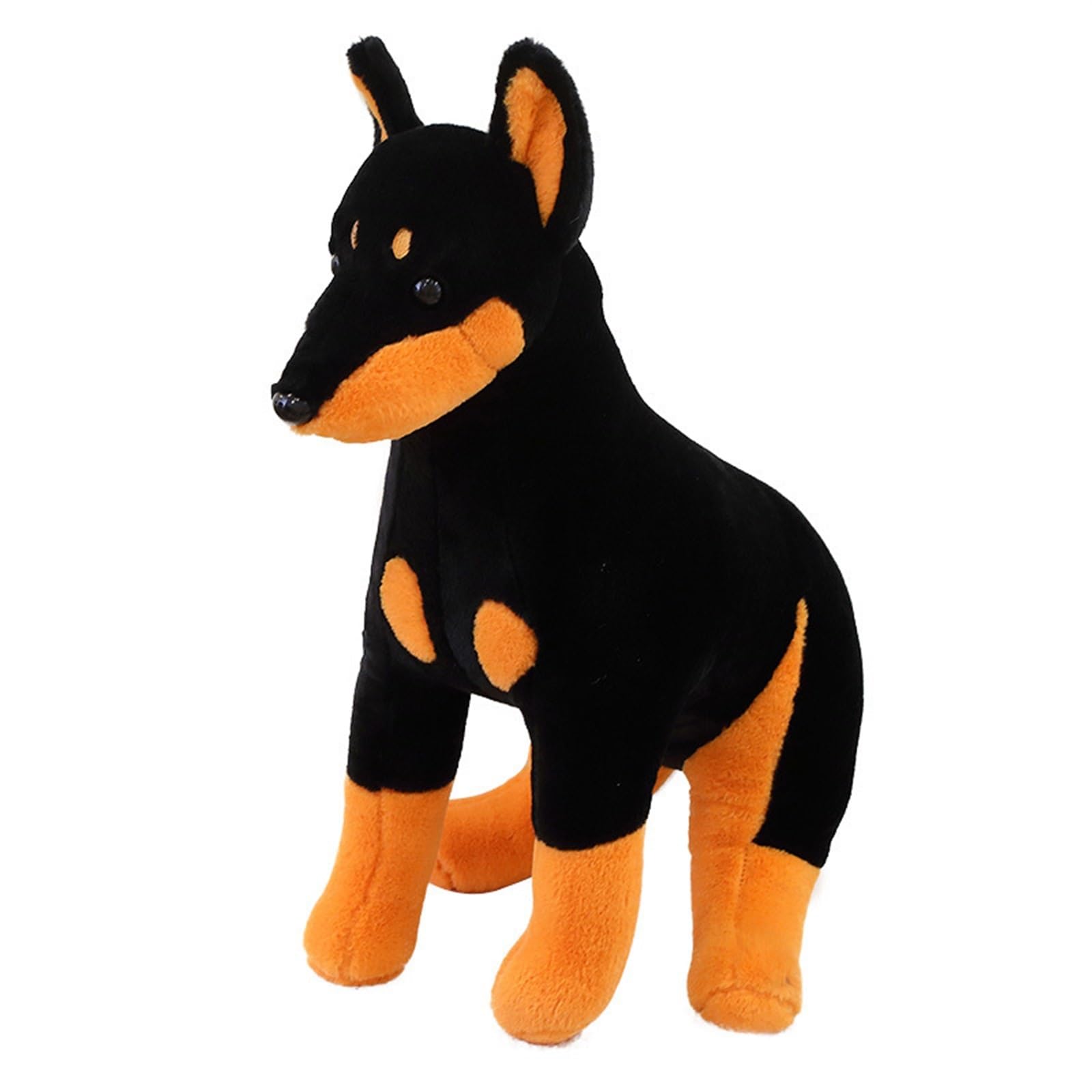 Realistic Doberman Plush, Soft Dog Stuffed Animal Toy, Great for Children and Collectors, Perfect for Living Room Display(40cm/15.7in)